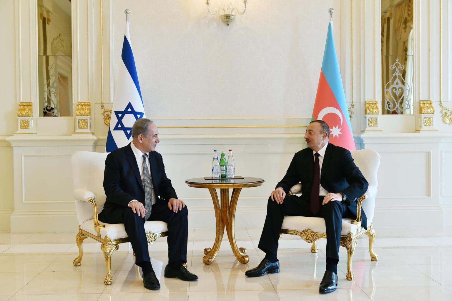ראש הממשלה נתניהו עם הנשיא אילייב. צילום באדיבות לשכת נשיא אזרבייג׳ן