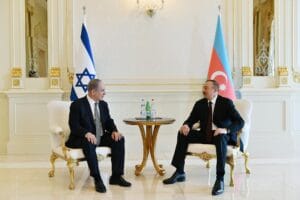 ראש הממשלה נתניהו עם הנשיא אילייב. צילום באדיבות לשכת נשיא אזרבייג׳ן