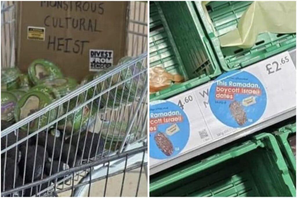 המוצרים שהוחרמו. צילום: מתוך חשבון האינסטגרם של chorley4palestine