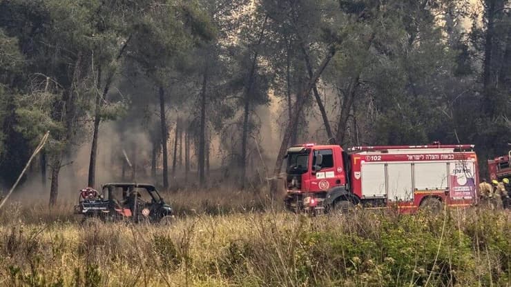 השריפה בהרי ירושלים. צילום: כבאות והצלה לישראל