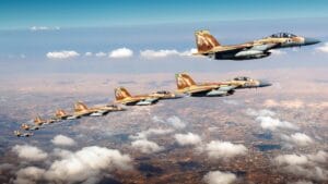 מטוסי הקרב הישראלים בדרכם להפציץ באיראן, במהלך המלחמה עם איראן, צילום: דובר צה''ל