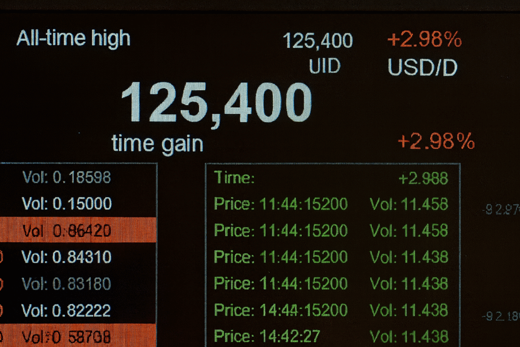 השיא החדש של ביטקוין: 125,400 דולר