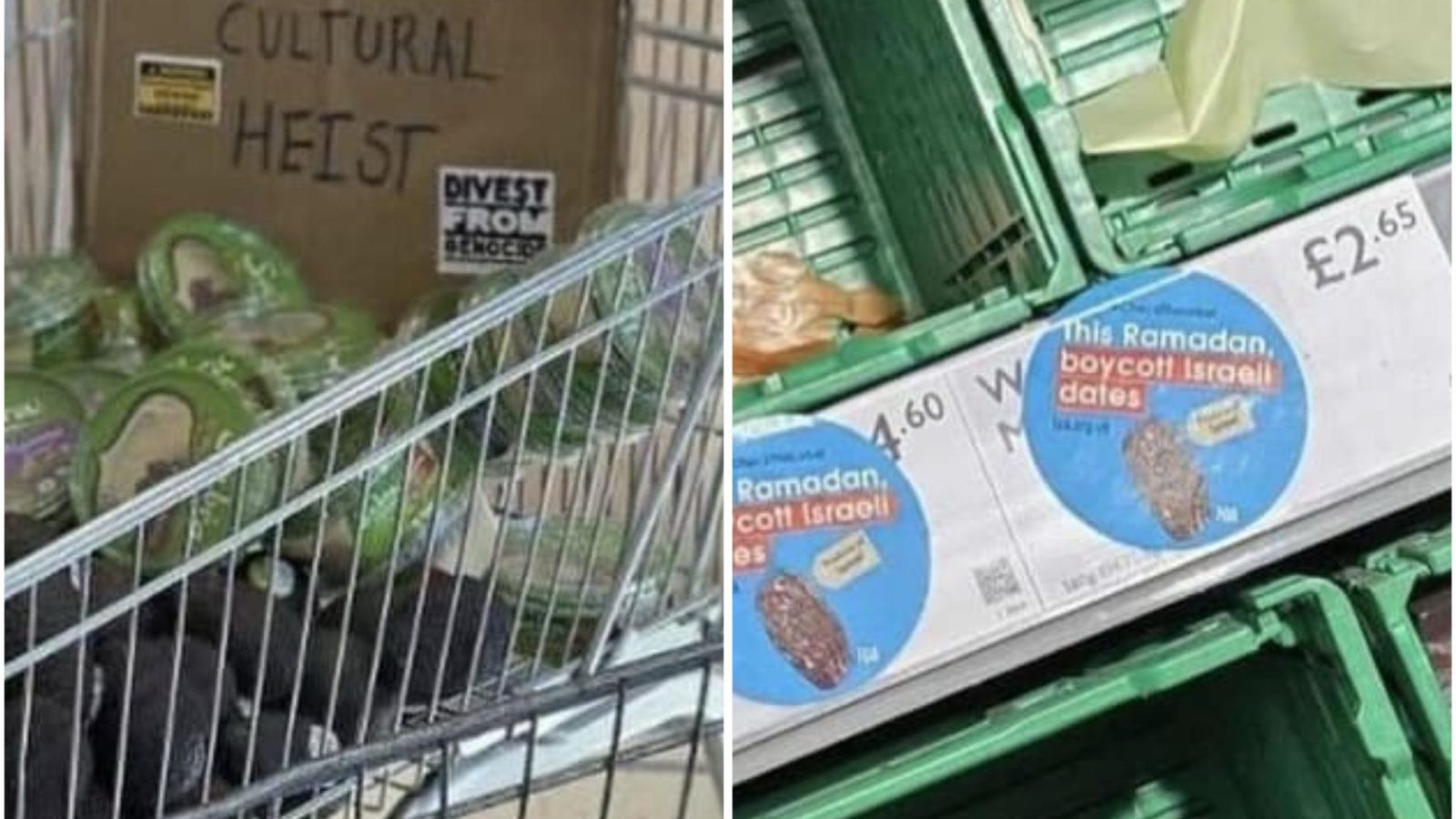 המוצרים שהוחרמו. צילום: מתוך חשבון האינסטגרם של chorley4palestine