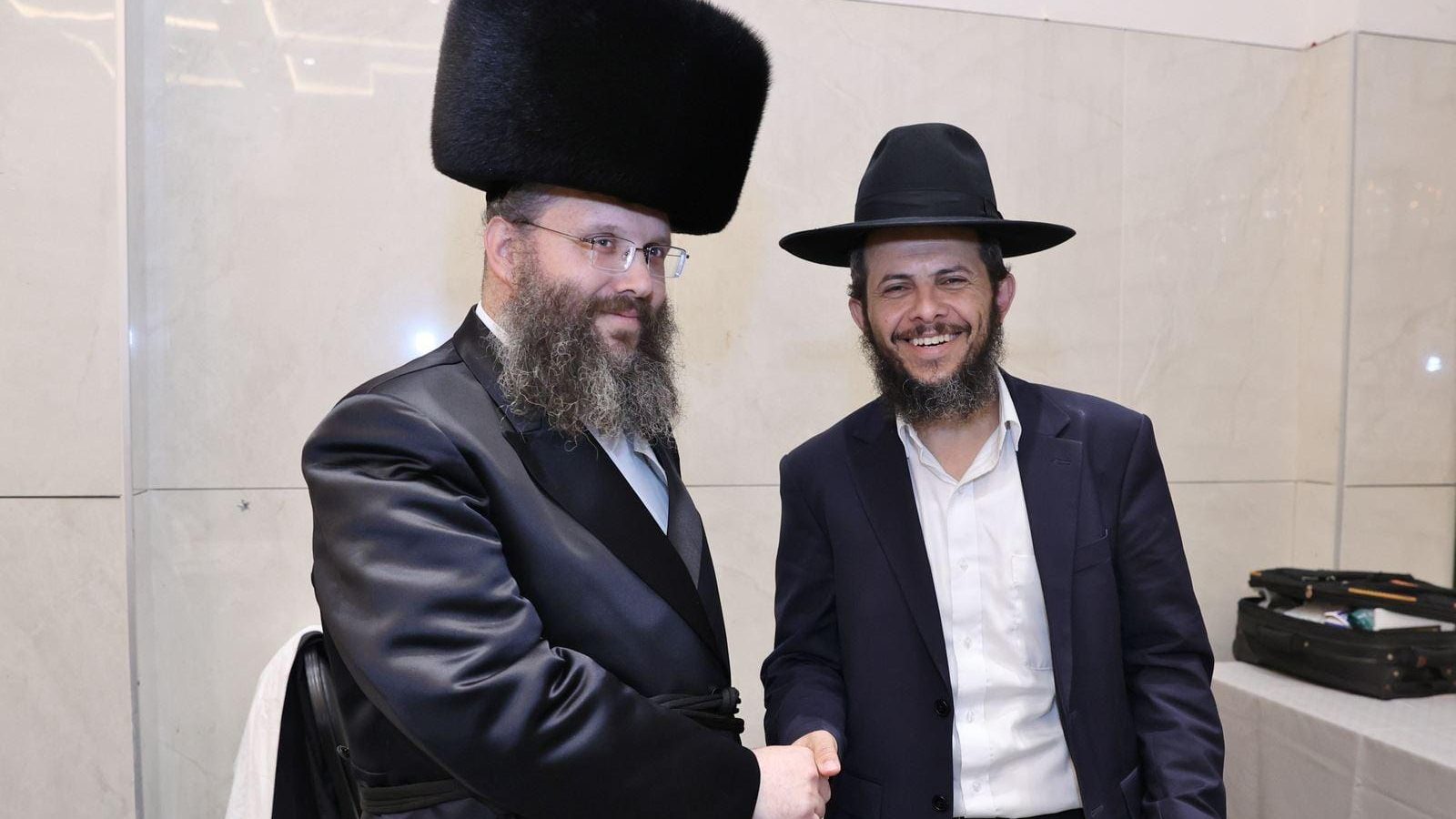 אברהם דוב גרינבוים עם יוסף חיים כלף. צילום: יעקב כהן